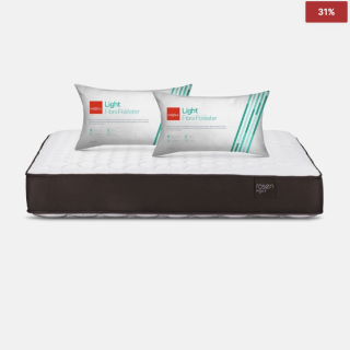 Colchón Ergo-T New 2 Plazas + Almohadas Fibra Light