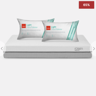 Colchón Pratta 2 Plazas + Almohadas Fibra Light