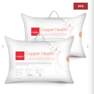 Set 2 Almohada Microfibra Copper Health